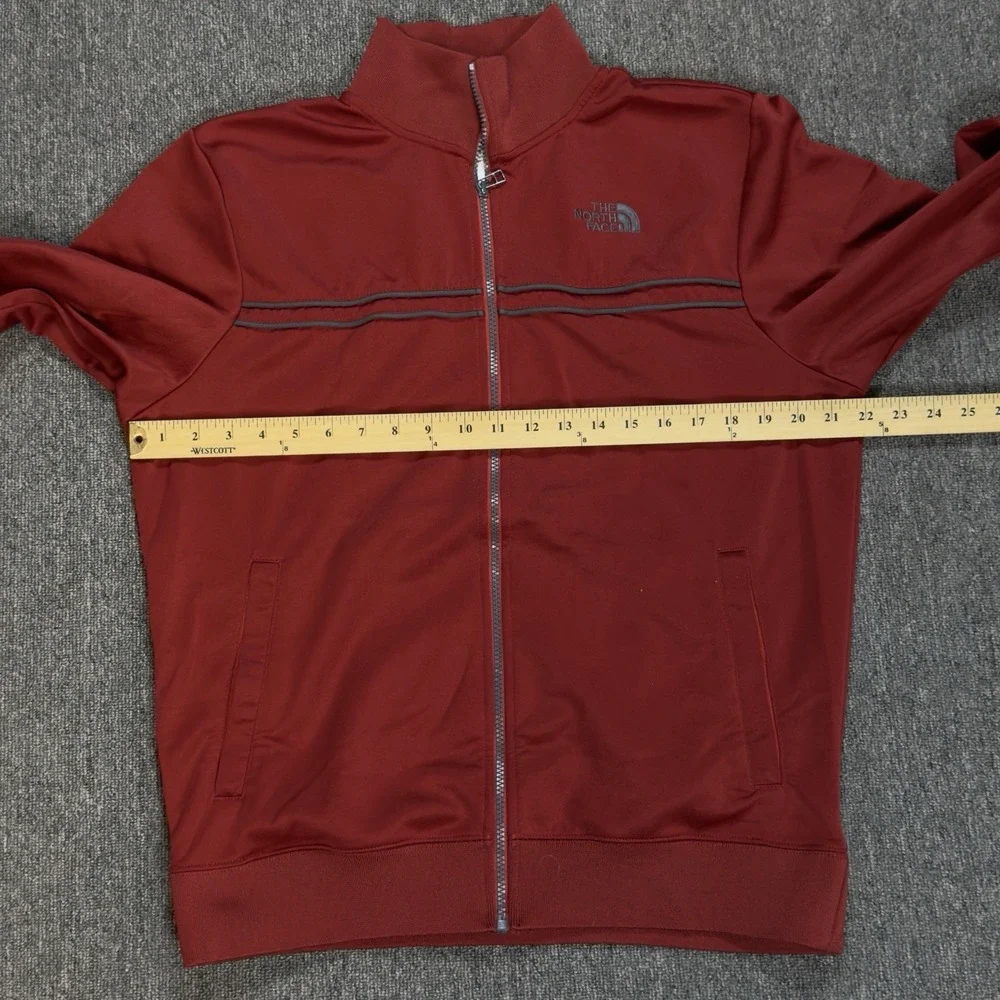 The North Face Track Jacket Men's‎ Medium Rust Red Black Full Zip Outdoor Casual
